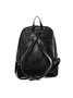 Black Casual Zipper Cowhide Leather Backpack
